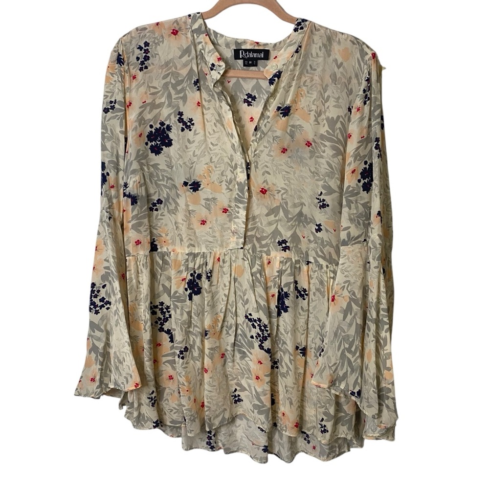 Rdalamal Anthropologie Floral Peasant Blouse